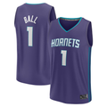 Fenge C.Hornets #1 LaMelo Ball  Purple Fast Break Replica Player Jerseys - Statement Edition
