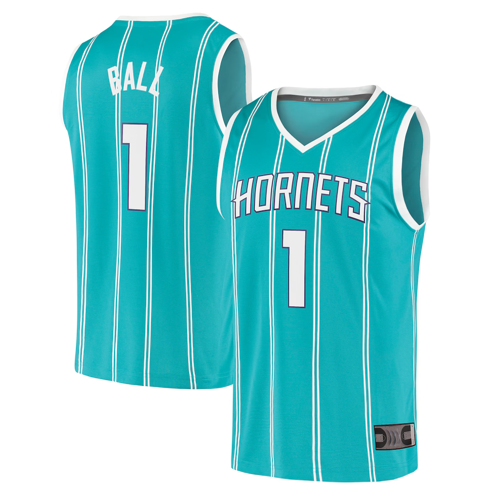 Fenge C.Hornets #1 LaMelo Ball  Teal Fast Break Replica Jerseys - Icon Edition