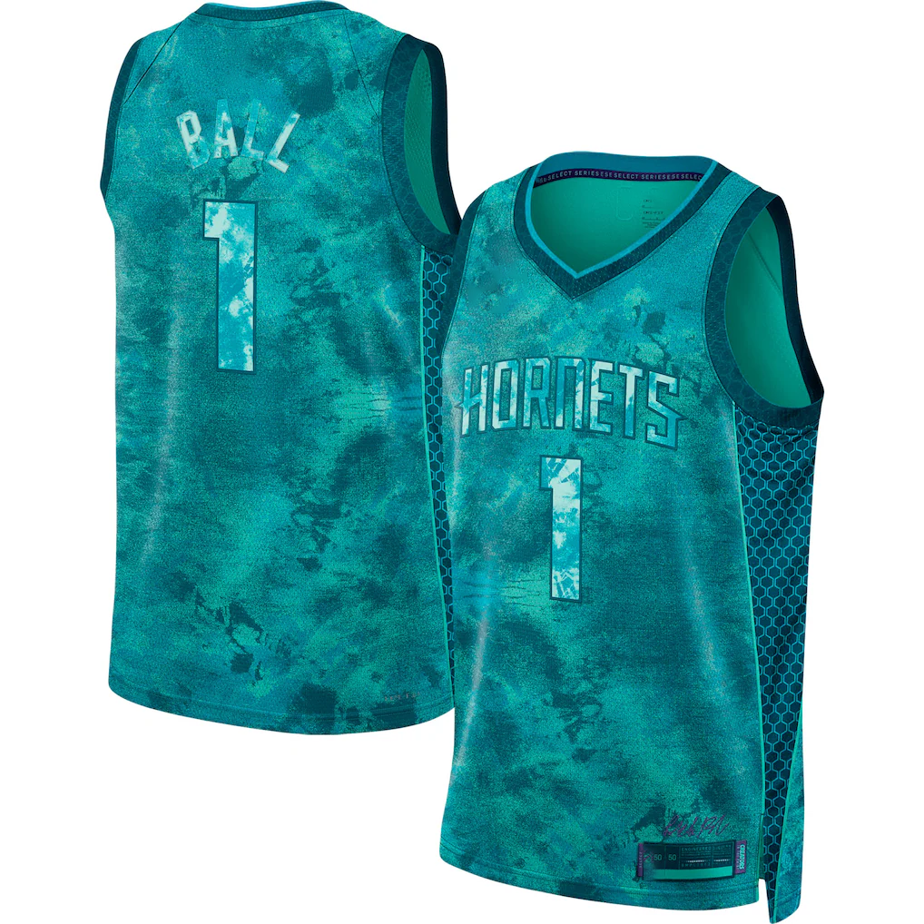 Fenge C.Hornets #1 LaMelo Ball  Teal Select Series Swingman Jerseys