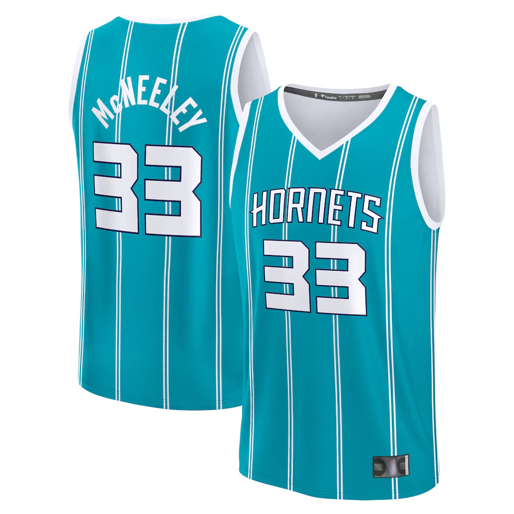 Fenge C.Hornets #33 Liam McNeeley  Teal Fast Break Replica Jerseys - Icon Edition
