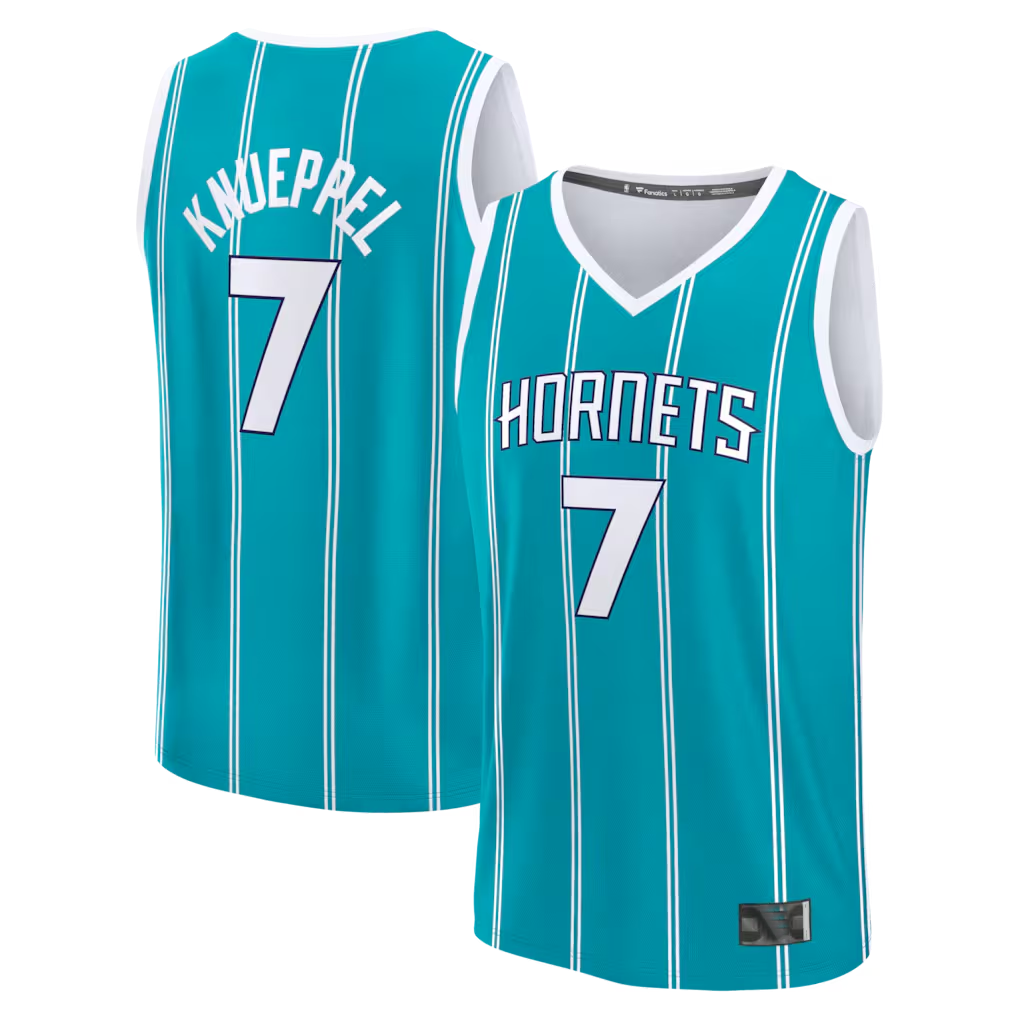 Fenge C.Hornets #7 Kon Knueppel  Teal 2025  Draft First Round Pick Fast Break Replica Jerseys - Icon Edition