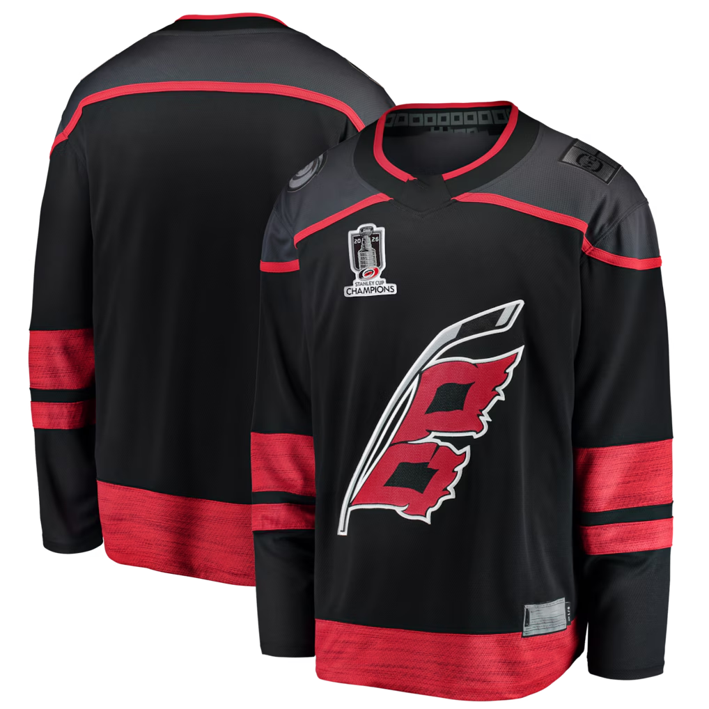 Fenge C.Hurricanes Black 2026 Stanley Cup Champions Home Breakaway Stitched Jerseys