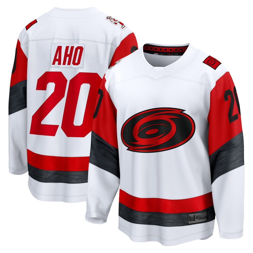 Fenge C.Hurricanes #20 Sebastian Aho White Away Breakaway Stitched Jerseys