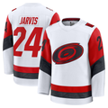 Fenge C.Hurricanes #24 Seth Jarvis White Away Premium Stitched Jerseys