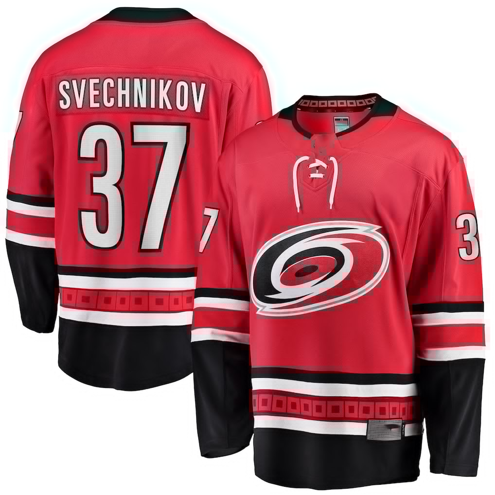 Fenge C.Hurricanes #37 Andrei Svechnikov Red Alternate Breakaway Player Stitched Jerseys