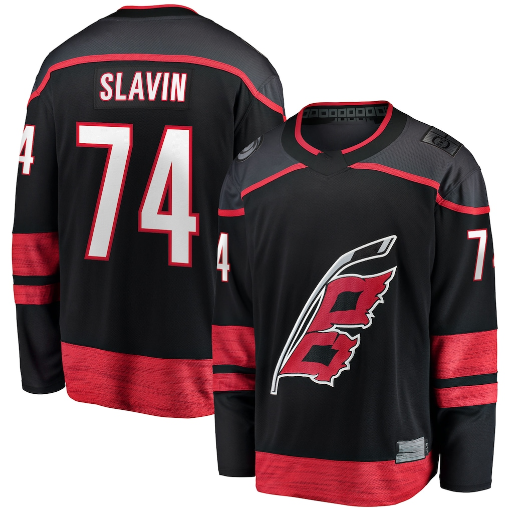Fenge C.Hurricanes #74 Jaccob Slavin Black Home Breakaway Player Stitched Jerseys