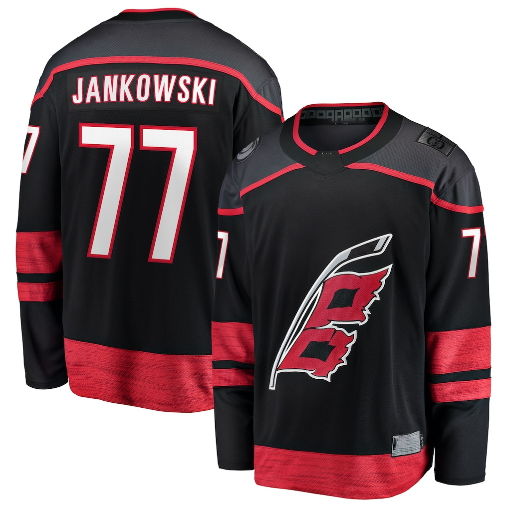 Fenge C.Hurricanes #77 Mark Jankowski Black Home Breakaway Stitched Jerseys