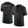 Fenge C.Panthers #17 Xavier Legette Player Black REFLECTIVE Limited Stitched Jerseys
