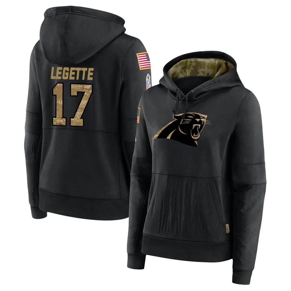 Fenge C.Panthers #17 Xavier Legette Player Black Salute to Service HoodiesStitched  Jerseys