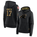 Fenge C.Panthers #17 Xavier Legette Player Black Salute to Service HoodiesStitched  Jerseys
