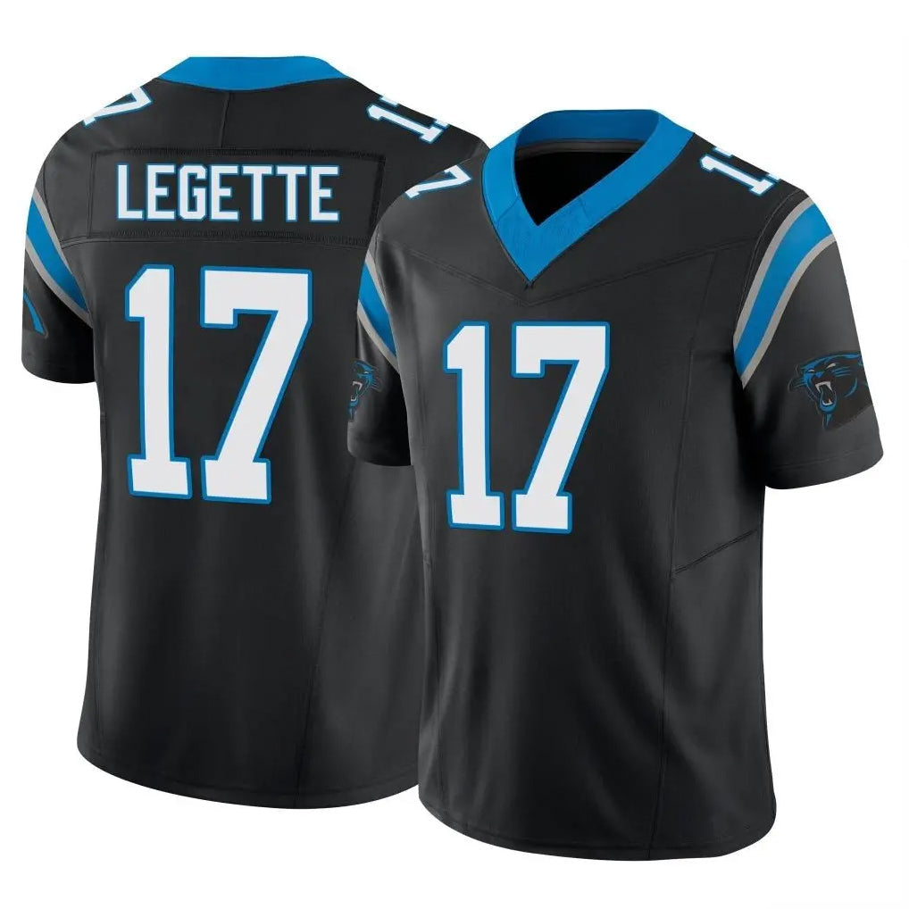 Fenge C.Panthers #17 Xavier Legette Player Black Vapor F.U.S.E. Limited Home Game Stitched Jerseys