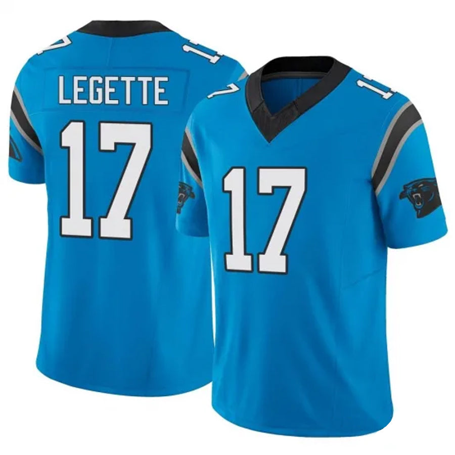 Fenge C.Panthers #17 Xavier Legette Player Blue Vapor F.U.S.E. Limited Stitched Jerseys