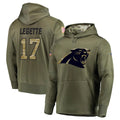 Fenge C.Panthers #17 Xavier Legette Player Olive Salute to Service Limited Hoodies Stitched Jerseys