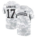 Fenge C.Panthers #17 Xavier Legette Player Salute to Service Hoodies & T-Shirts Stitched Jerseys