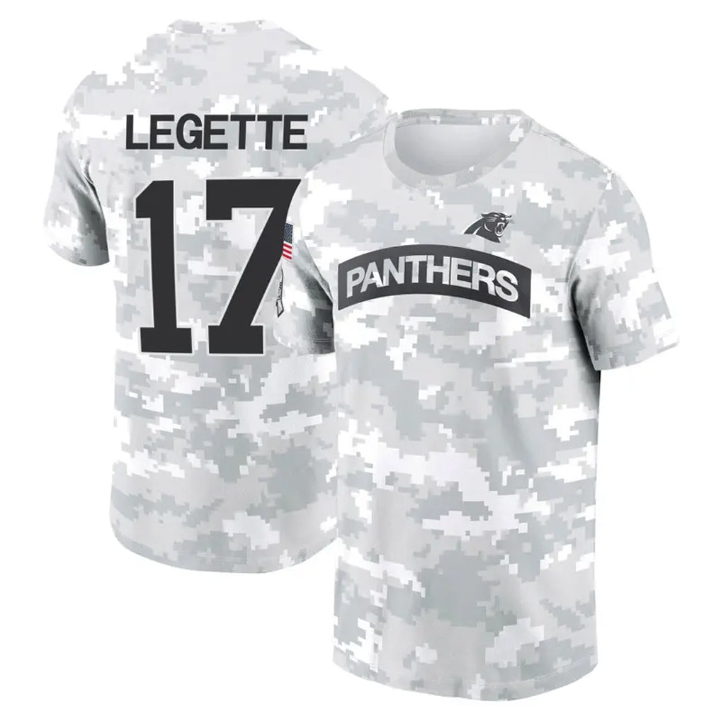Fenge C.Panthers #17 Xavier Legette Player Salute to Service Hoodies & T-Shirts Stitched Jerseys