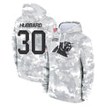 Fenge C.Panthers #30 Chuba Hubbard Player Arctic Camo Salute to Service Pullover Hoodies Limited Game Stitched Jerseys