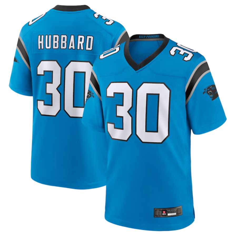 Fenge C.Panthers #30 Chuba Hubbard Player Blue Game Stitched Jerseys