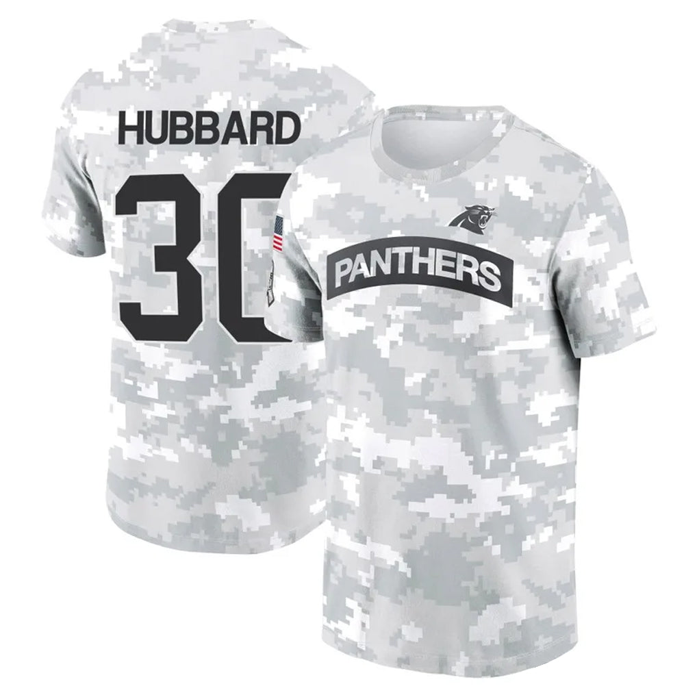 Fenge C.Panthers #30 Chuba Hubbard Player Salute to Service Hoodies & T-Shirts Stitched Jerseys