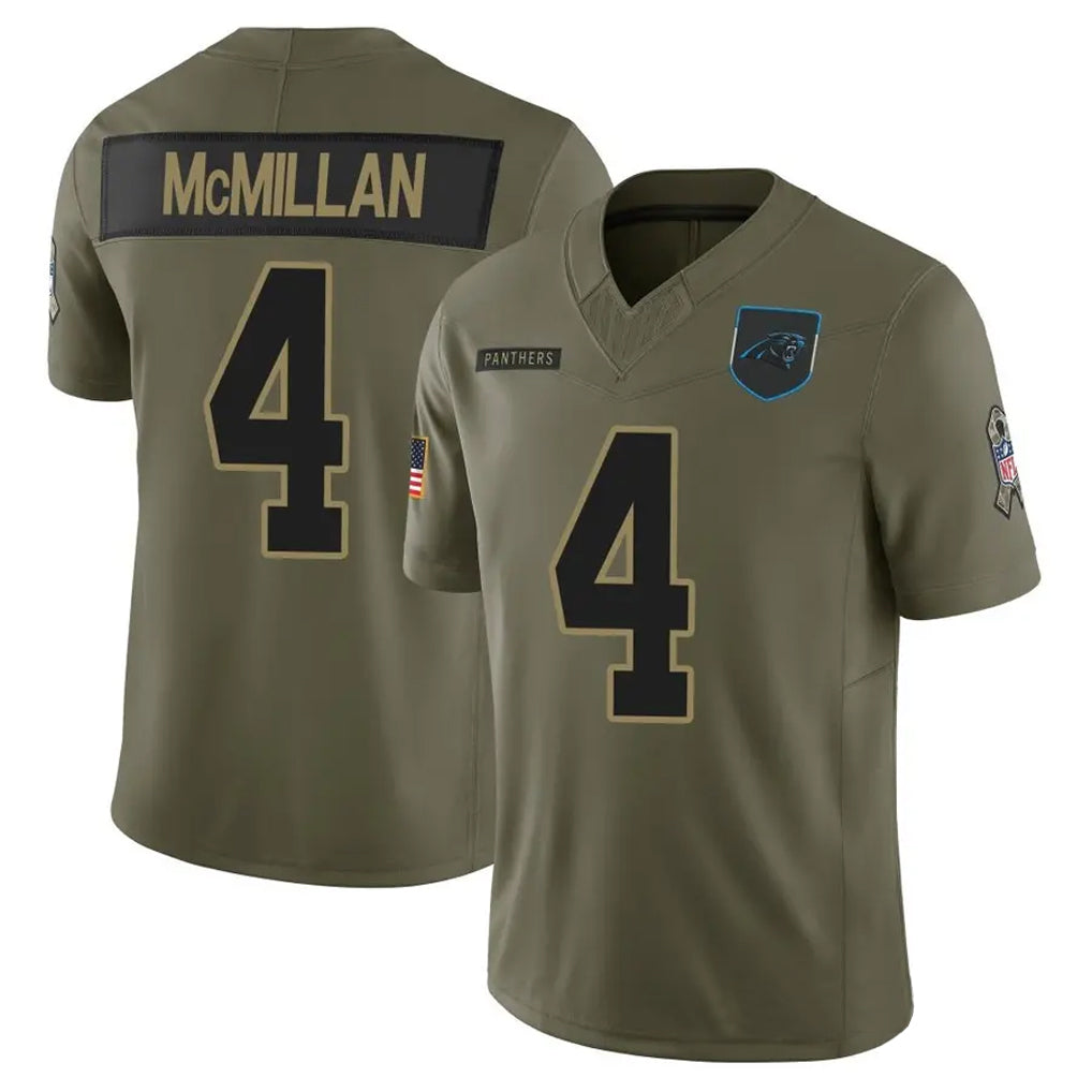 Fenge C.Panthers #4 Tetairoa McMillan Player Salute To Service Olive Limited Stitched Jerseys