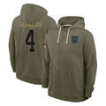 Fenge C.Panthers #4 Tetairoa McMillan Player Salute to Service Hoodies Stitched Jerseys