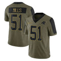 Fenge C.Panthers #51 Sam Mills Player Olive Salute to Service Limited Game Stitched Jerseys