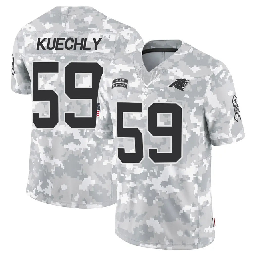 Fenge C.Panthers #59 Luke Kuechly Player Arctic Camo Salute to Service Limited Stitched Jerseys