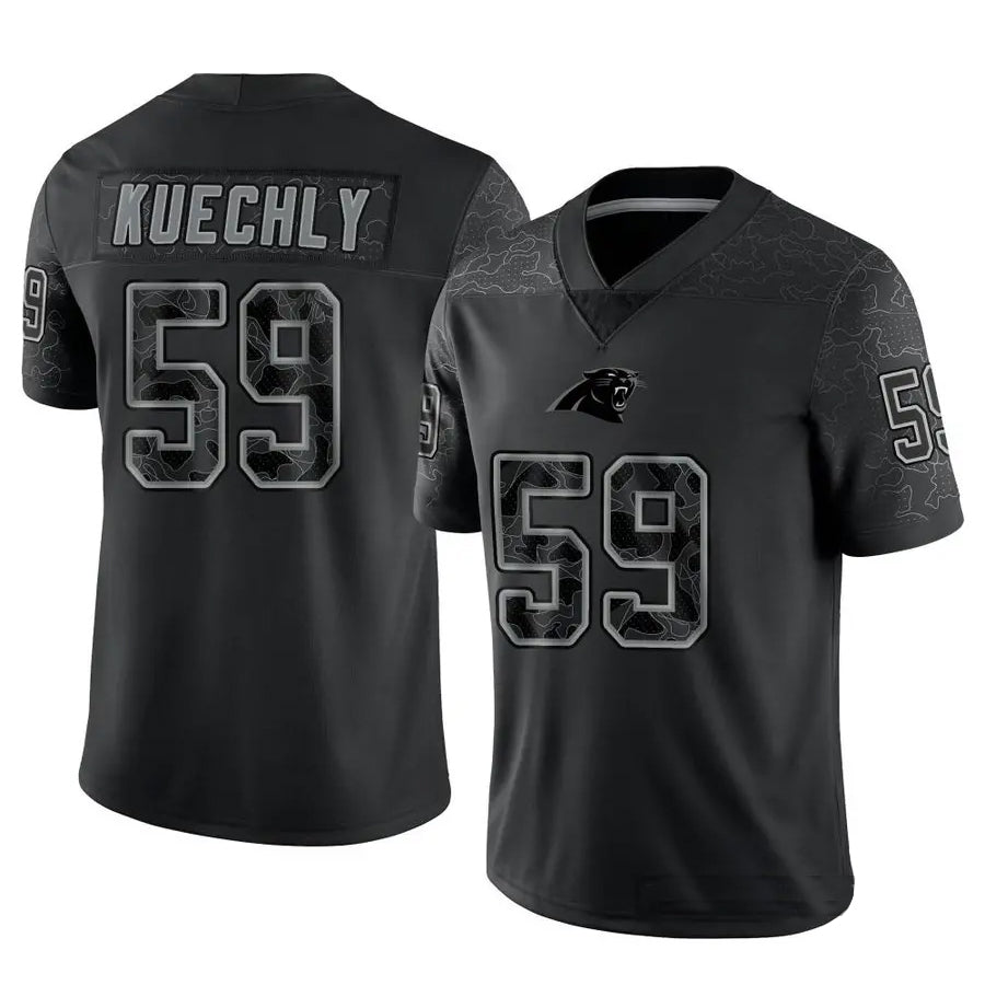Fenge C.Panthers #59 Luke Kuechly Player Black REFLECTIVE Limited Stitched Jerseys