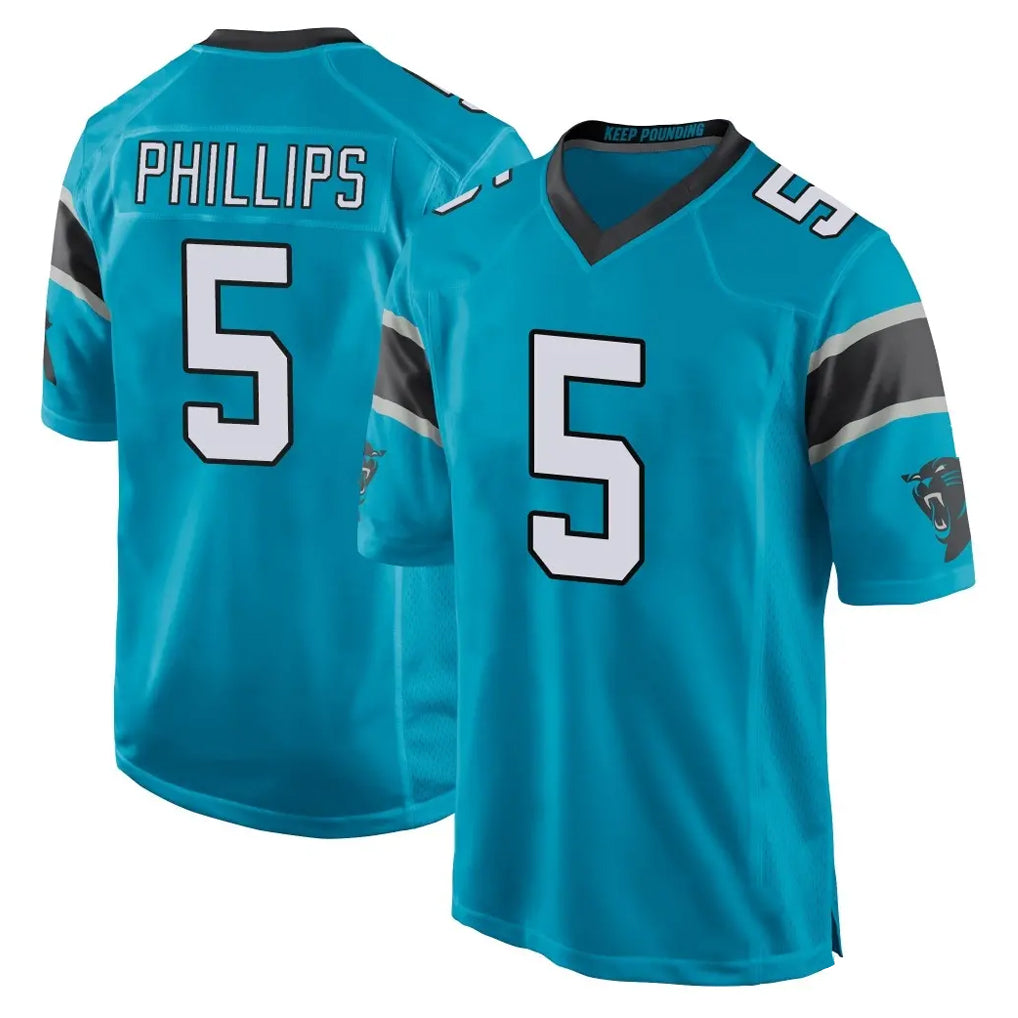 Fenge C.Panthers #5 Jaelan Phillips Player Blue Game Stitched Jerseys