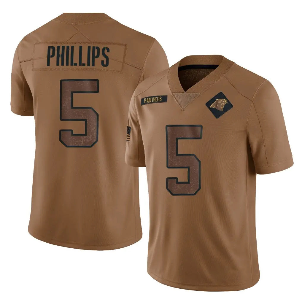 Fenge C.Panthers #5 Jaelan Phillips Player Brown Salute to Service Limited Stitched Jerseys