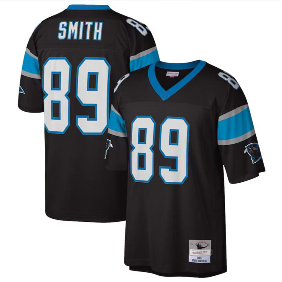 Fenge C.Panthers #89 Steve Smith Black Legacy Replica Jersey American Stitched Jerseys