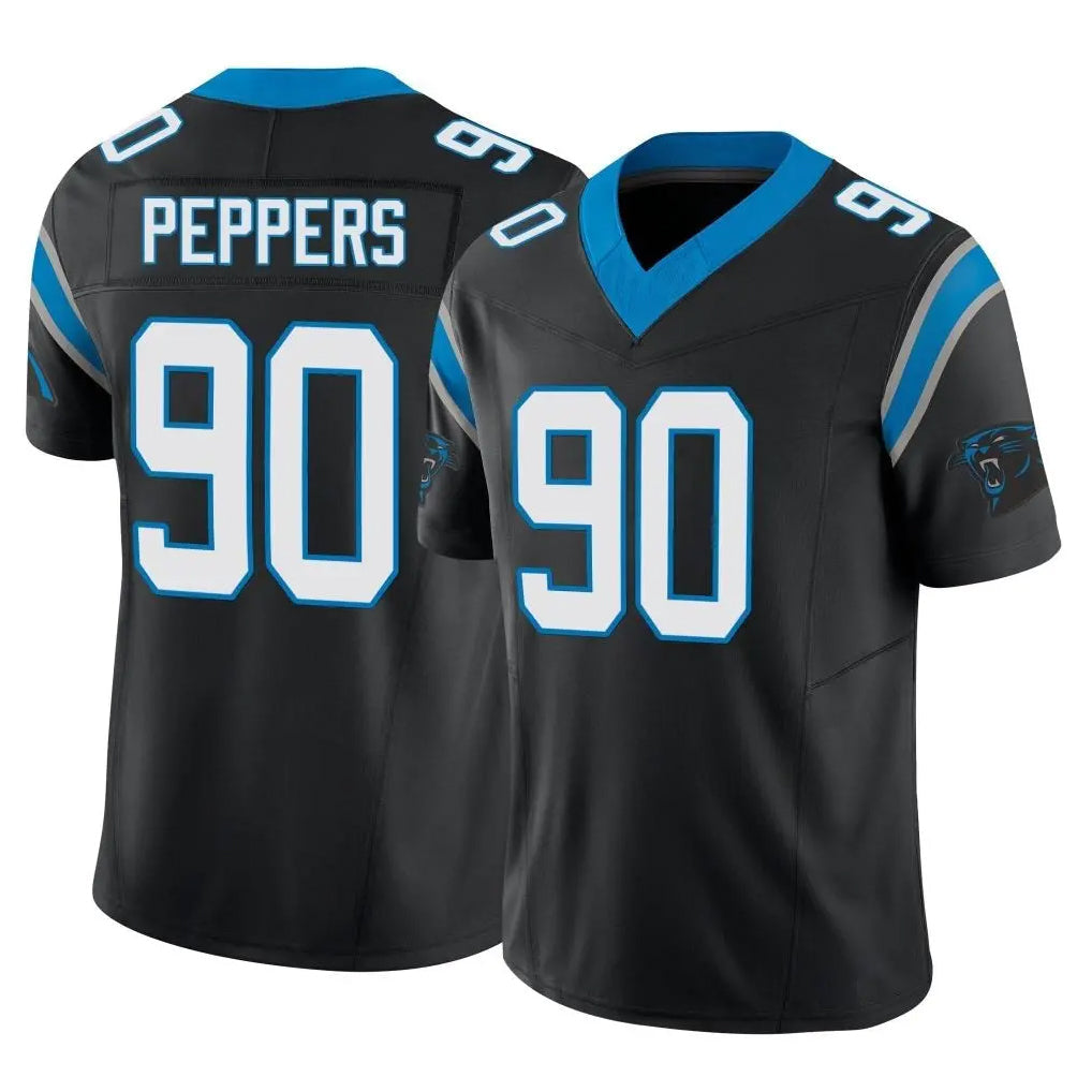 Fenge C.Panthers #90 Julius Peppers Player Black Vapor F.U.S.E. Limited Home Game Stitched Jerseys