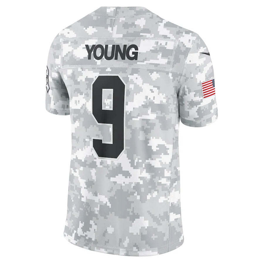 Fenge C.Panthers #9 Bryce Young Arctic Camo 2024 Salute to Service Limited Stitched Jerseys