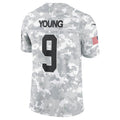 Fenge C.Panthers #9 Bryce Young Arctic Camo 2024 Salute to Service Limited Stitched Jerseys