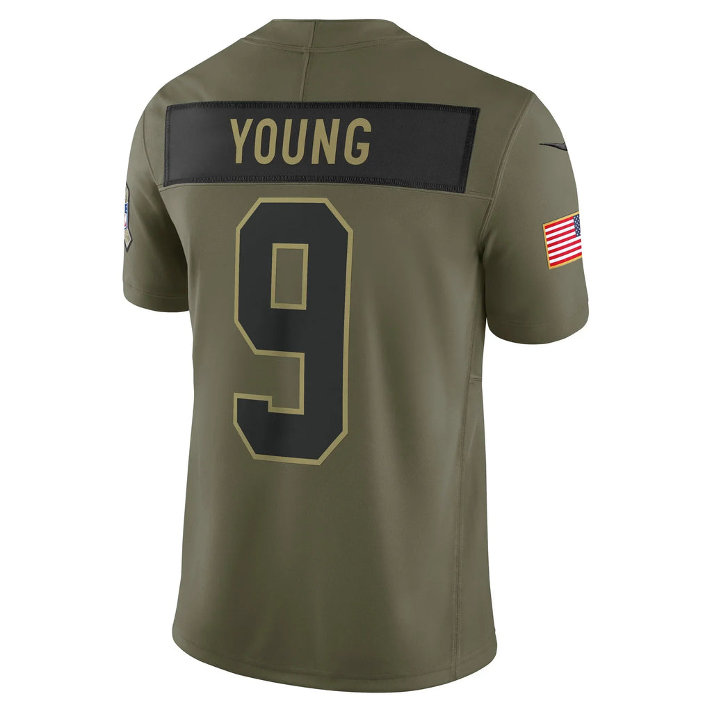 Fenge C.Panthers #9 Bryce Young Olive 2025 Salute to Service Limited Stitched Jerseys