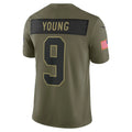 Fenge C.Panthers #9 Bryce Young Olive 2025 Salute to Service Limited Stitched Jerseys