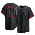 Fenge C.Reds #11 Barry Larkin Player Black City Connect Home Game Stitched Jerseys