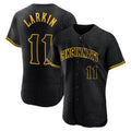 Fenge C.Reds #11 Barry Larkin Player Black Snake Skin City Limited Elite Home Stitched Jerseys