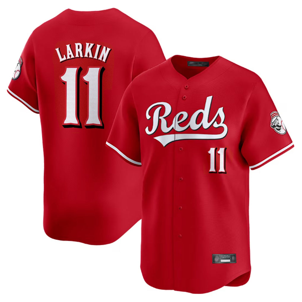 Fenge C.Reds #11 Barry Larkin Player Red Home Limited Stitched Jerseys