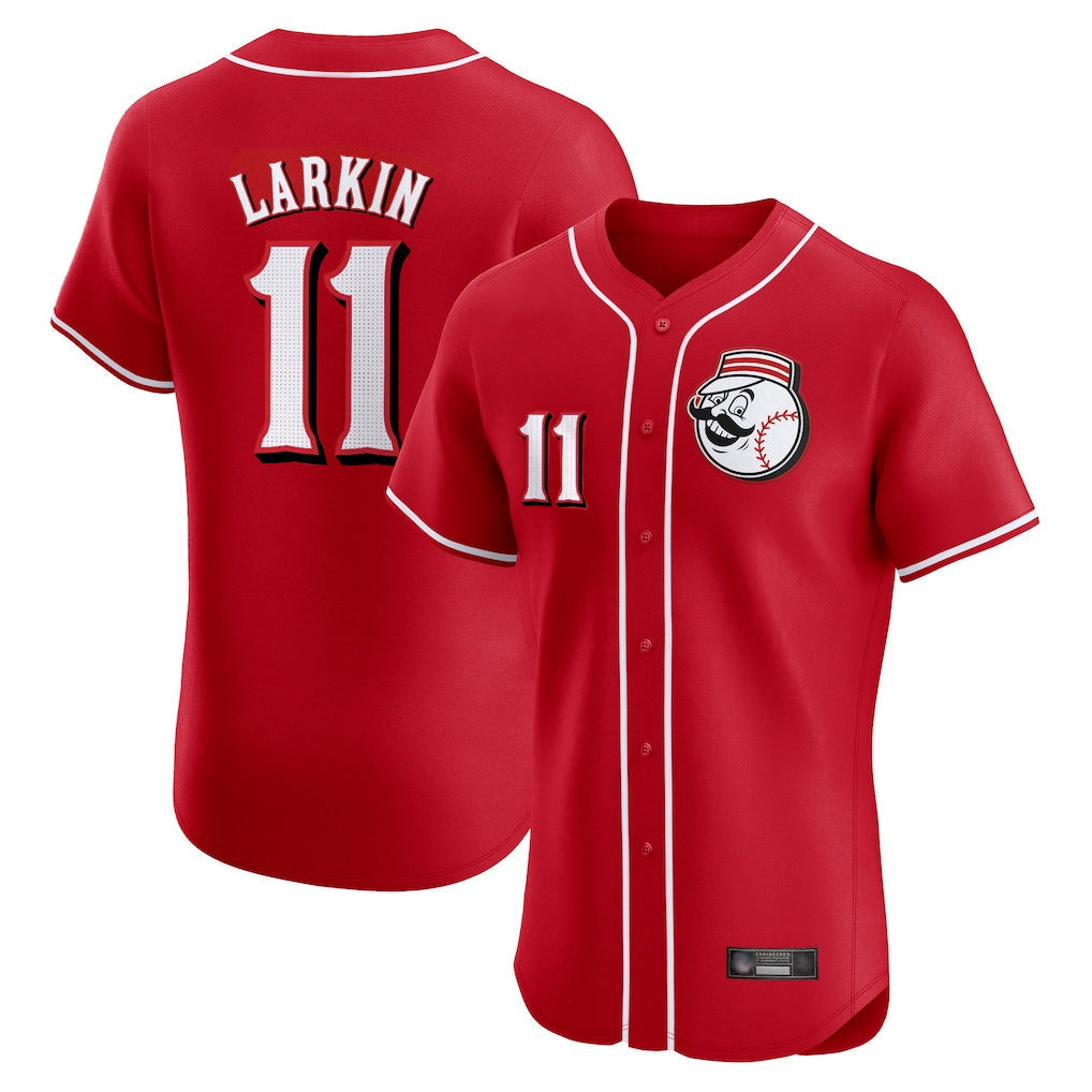 Fenge C.Reds #11 Barry Larkin Player Red Limited Elite Home Game Stitched Jerseys