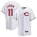Fenge C.Reds #11 Barry Larkin Player White Home Game Stitched Jerseys