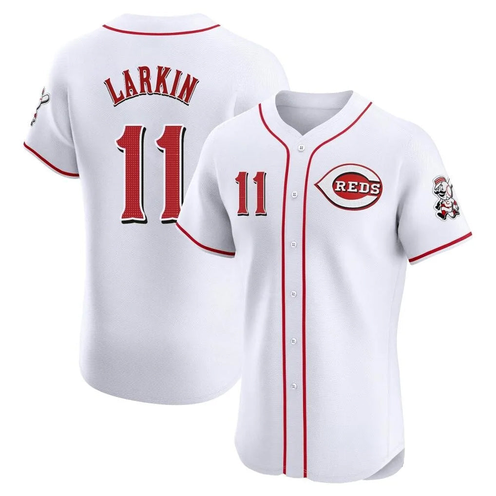 Fenge C.Reds #11 Barry Larkin Player White Limited Elite Home Stitched Jerseys