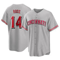 Fenge C.Reds #14 Pete Rose Player Gray Home Game Stitched Jerseys
