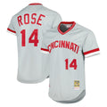 Fenge C.Reds #14 Pete Rose Player Mitchell & Ness Gray Throwback Cooperstown Mesh T-shirt Game Stitched Jerseys