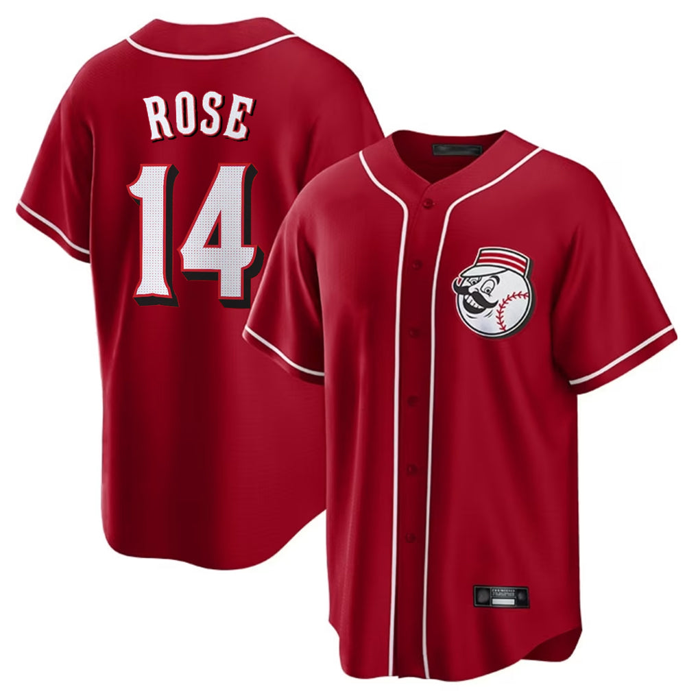 Fenge C.Reds #14 Pete Rose Player Red Home Game Stitched Jerseys
