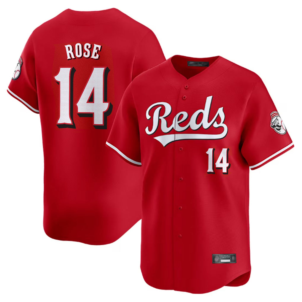 Fenge C.Reds #14 Pete Rose Player Red Home Limited Stitched Jerseys