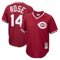 Fenge C.Reds #14 Pete Rose Player Red Throwback Cooperstown Collection Limited T-shirt Stitched Jerseys