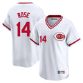 Fenge C.Reds #14 Pete Rose Player White Cooperstown Collection Limited T-shirt Home Stitched Jerseys