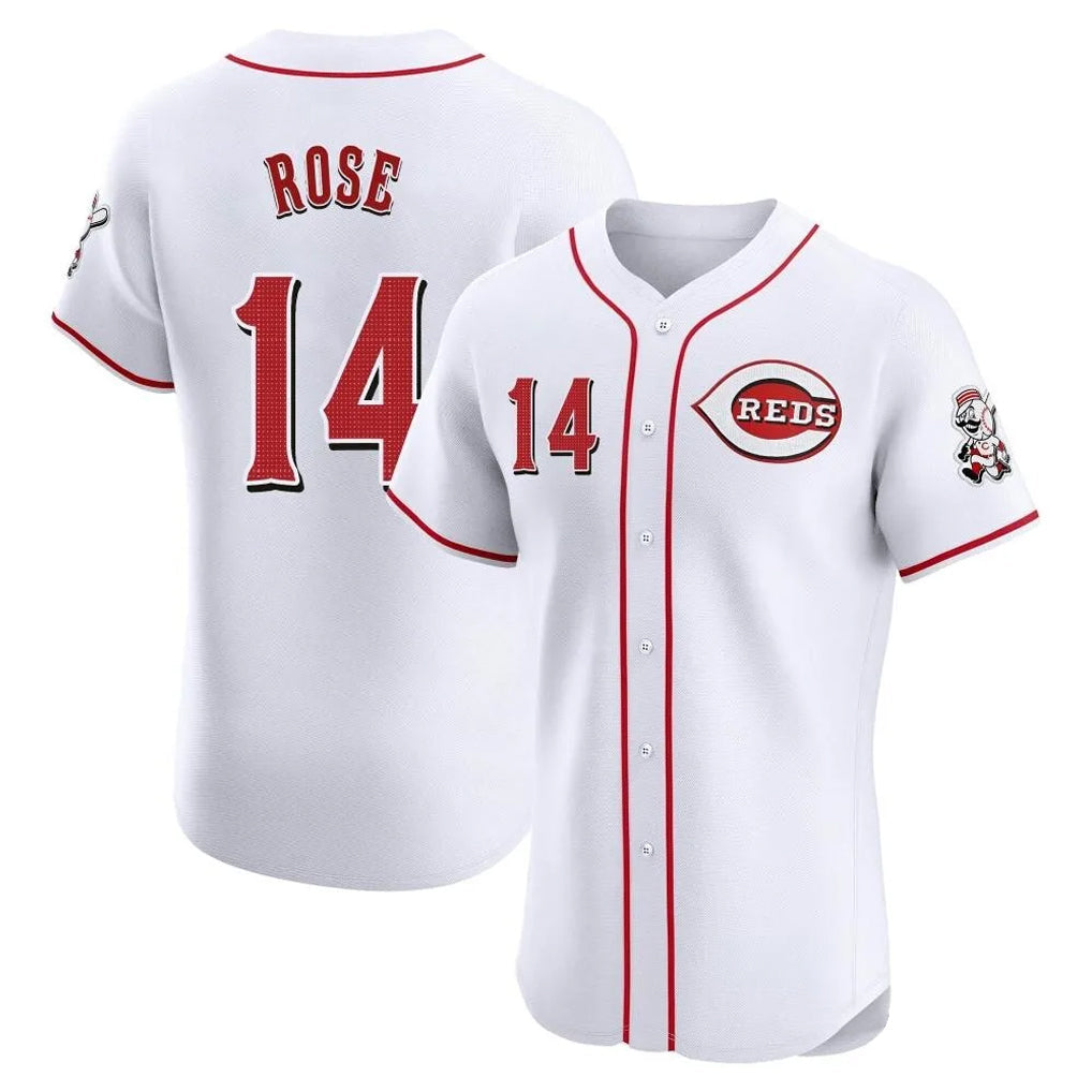 Fenge C.Reds #14 Pete Rose Player White Limited Elite Home Stitched Jerseys