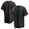 Fenge C.Reds #21 Hunter Greene Player Black City Connect Home Game Stitched Jerseys