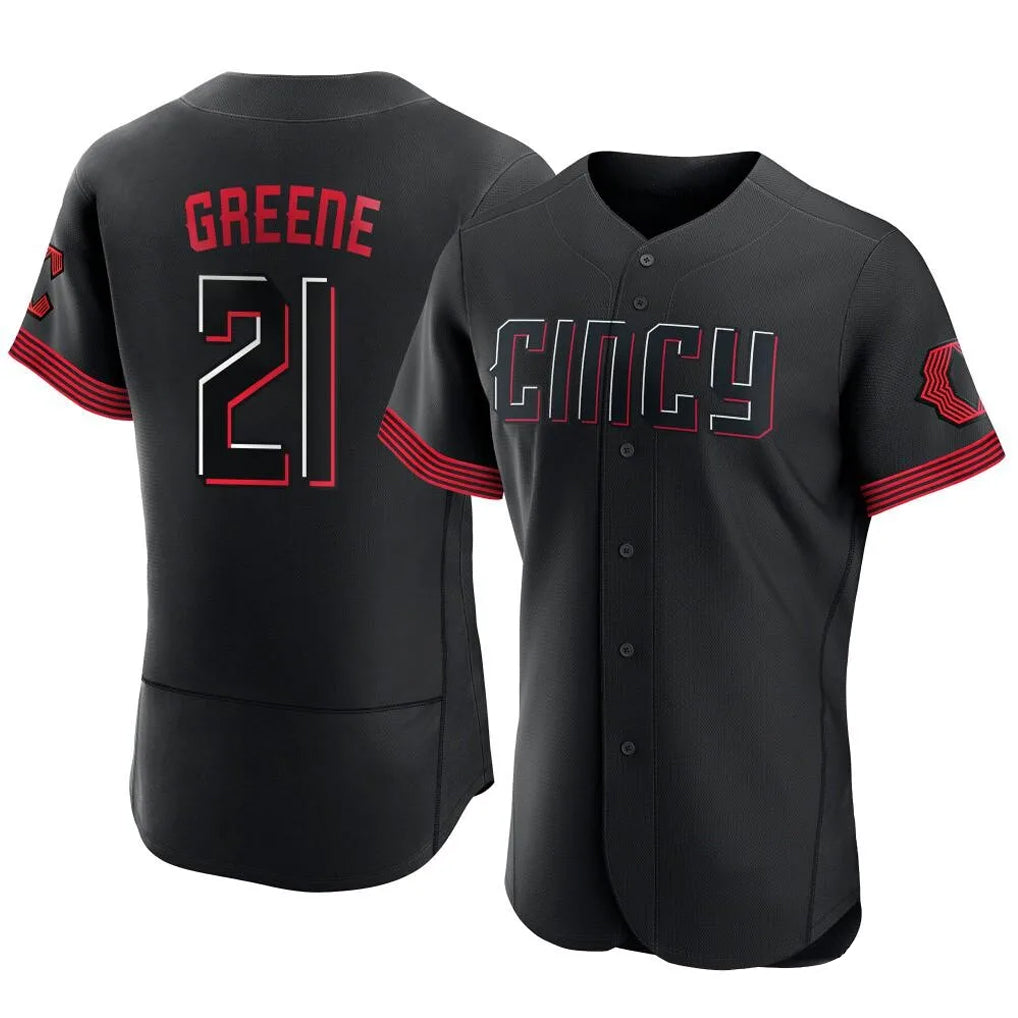 Fenge C.Reds #21 Hunter Greene Player Black City Connect Limited Elite Home Stitched Jerseys